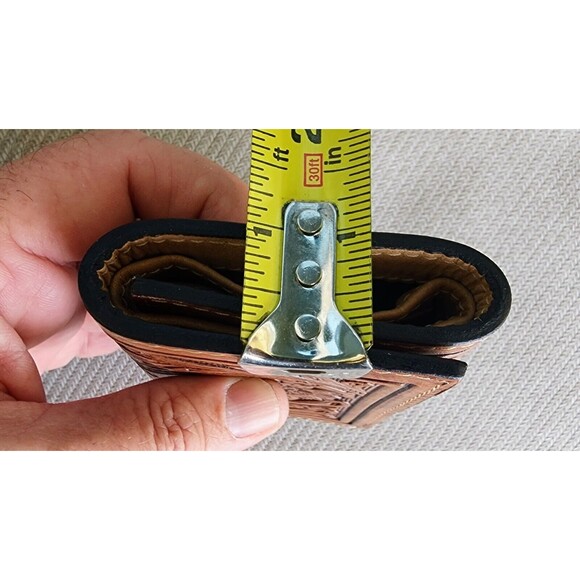 Mens Leather Tri-fold‎ Wallet Floral Tooled C1301T by Ranger Belt Company - Picture 7 of 9